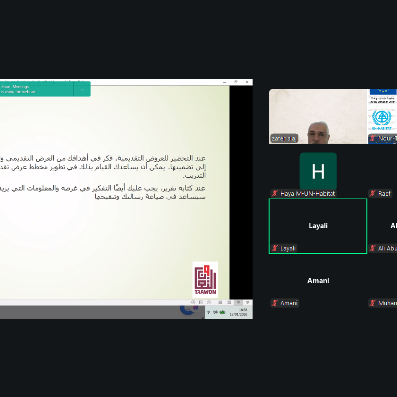 A Specialized Training Workshop on Communication Skills for Contractors Held as Part of the “Qudsi” Project